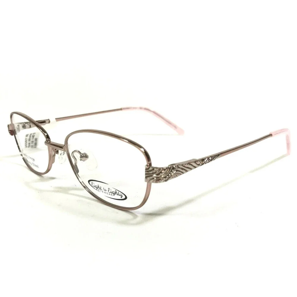 Eight to Eighty Eyeglasses Frames NANNY PINK Rose Gild Wire Cat Eye 51-16-140